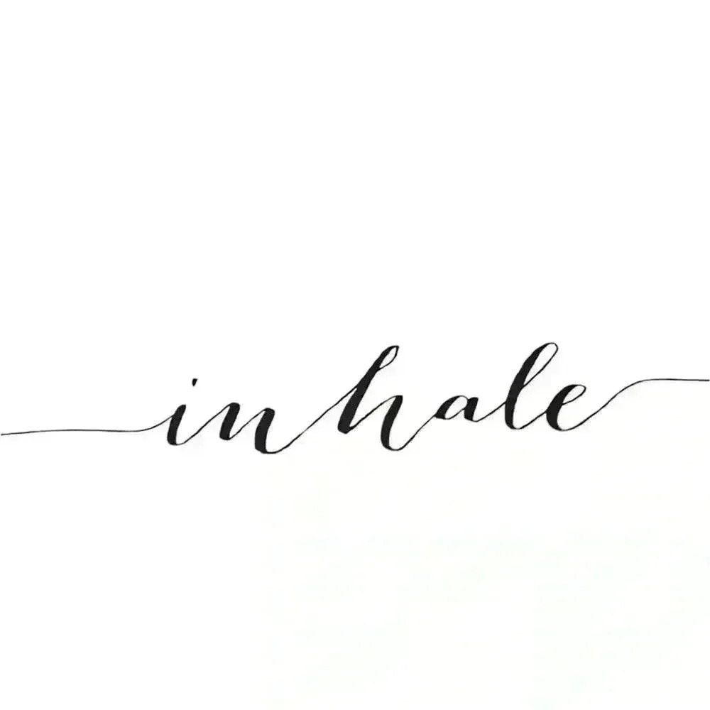 Framed artwork wall decor Inhale and Exhale white with black cursive white frame - Picture 9 of 10